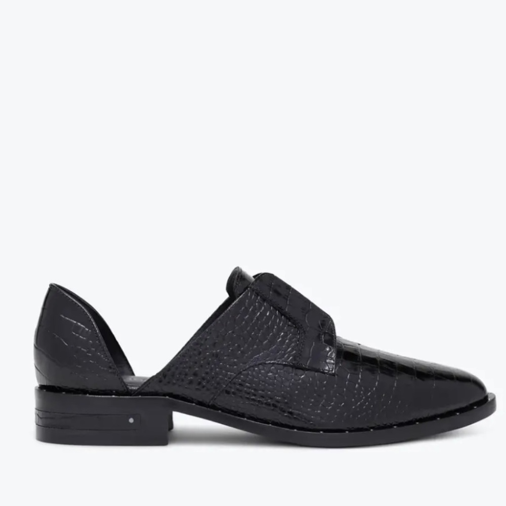Freda Salvador Croc-Embossed D'Orsay Oxfords